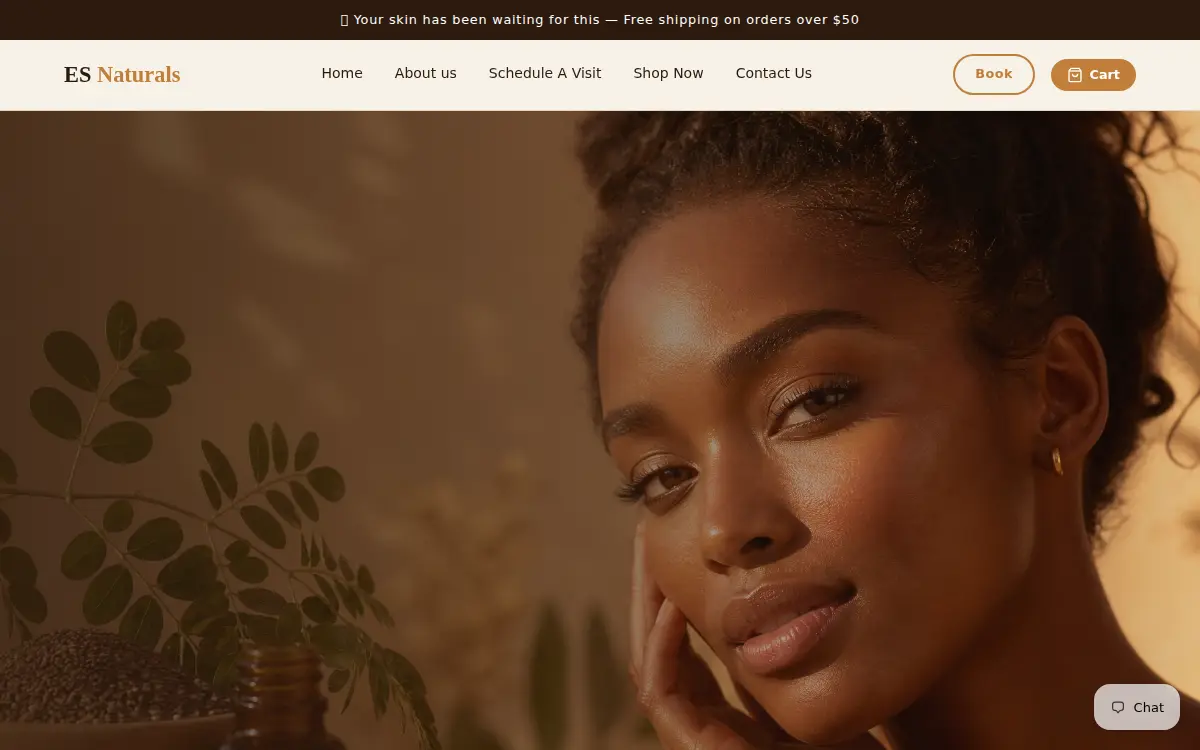 Homepage of Es Naturals INC.