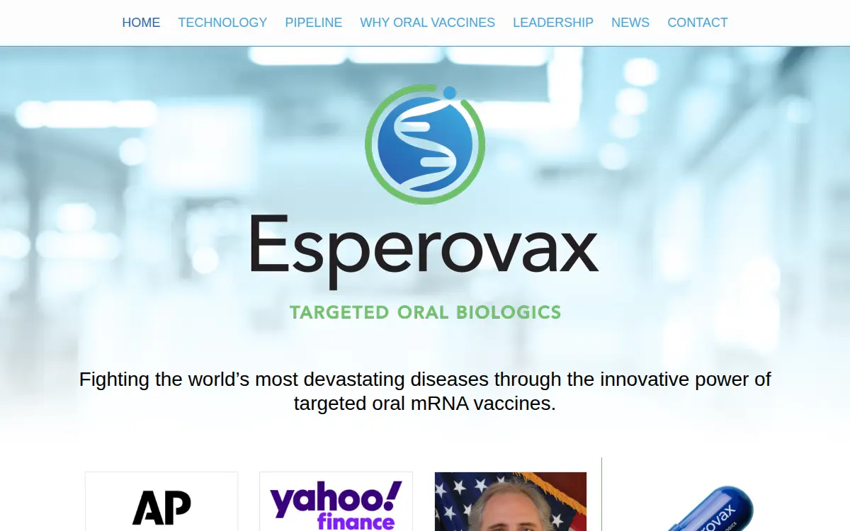Homepage of Esperovax INC