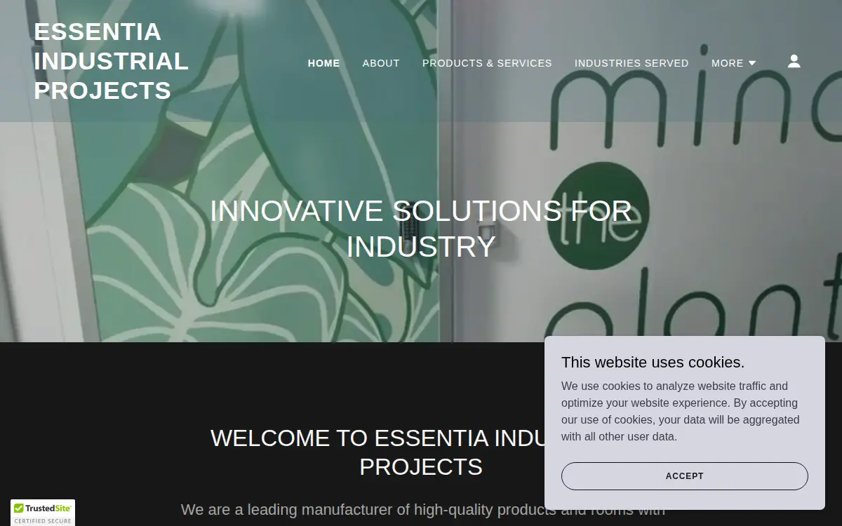 Homepage of Essentia Industrial Projects, LLC