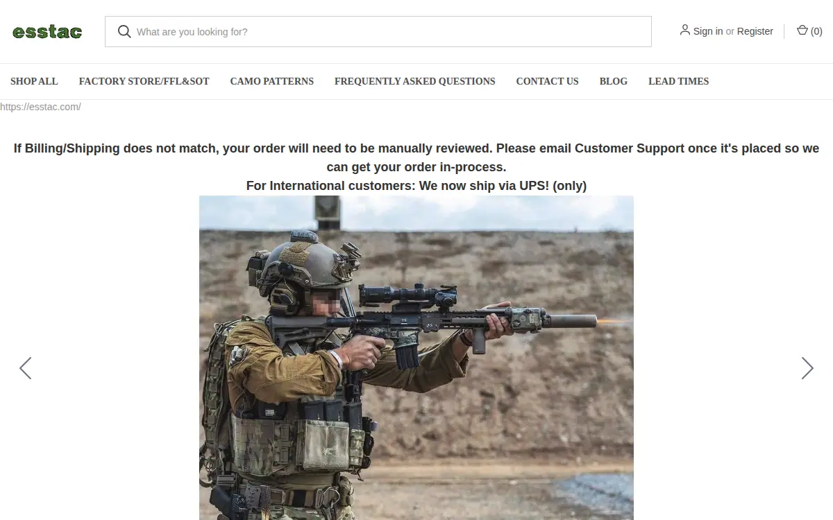 Homepage of Esstac LLC
