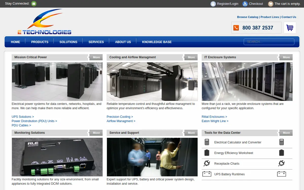 Homepage of E Technologies, INC.