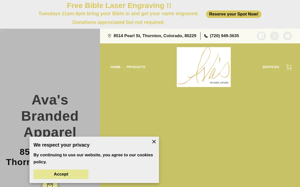 Homepage of Ava's LTD.