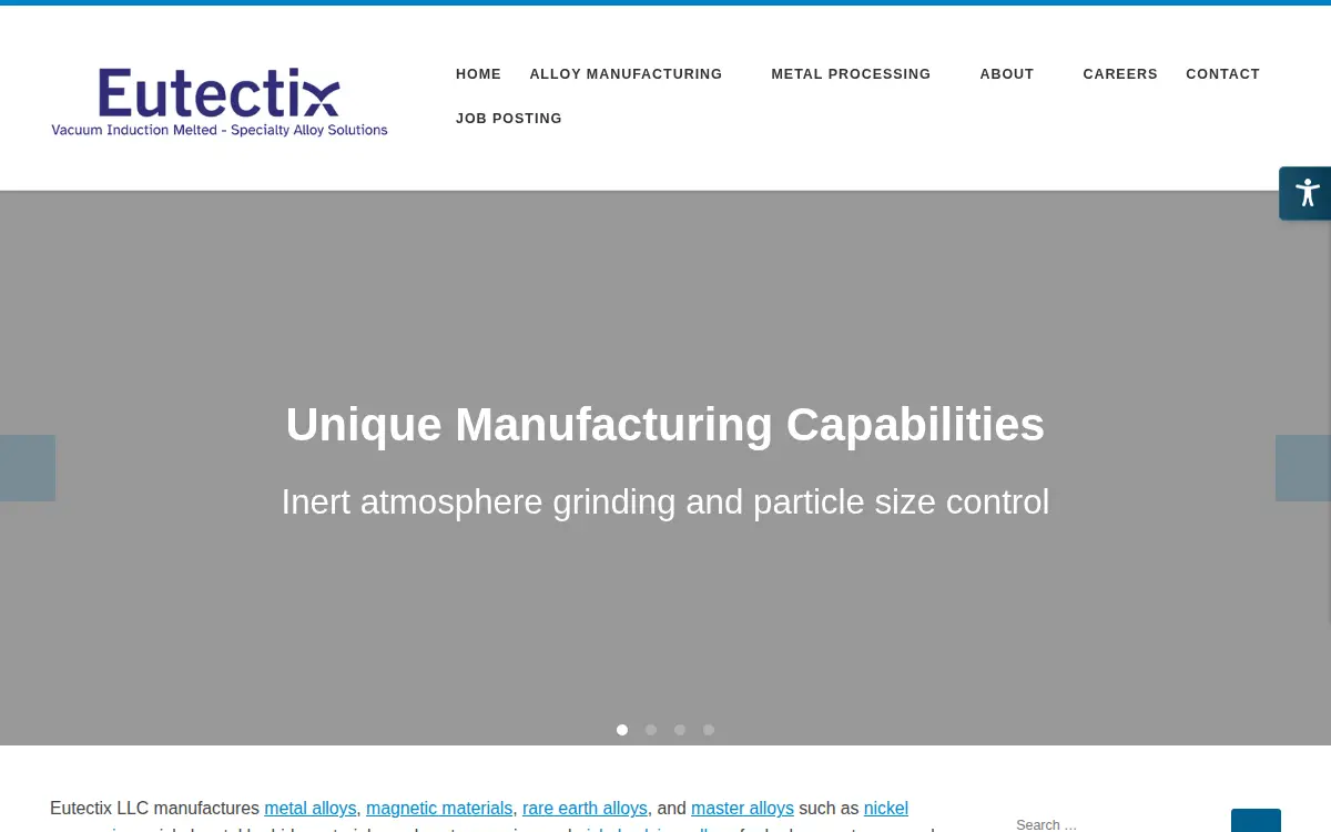 Homepage of Eutectix LLC