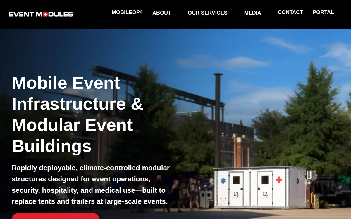 Homepage of Event Modules, LLC