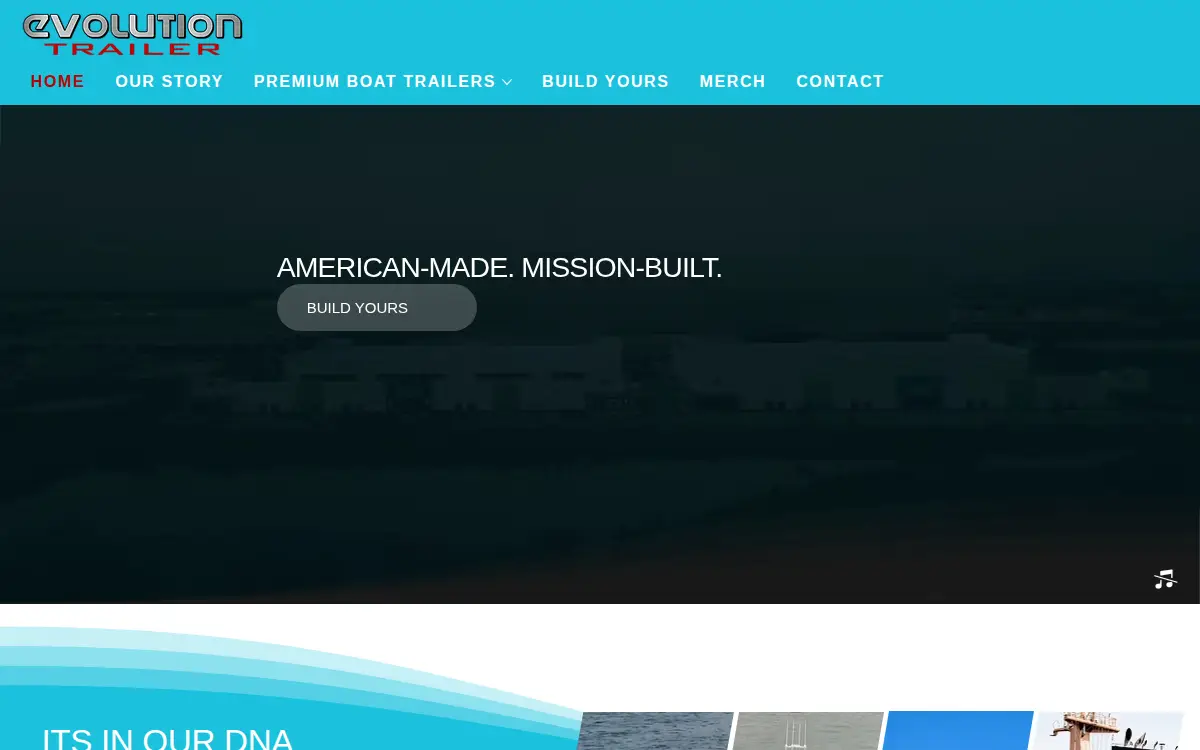 Homepage of Evolution Trailer Technologies INC.