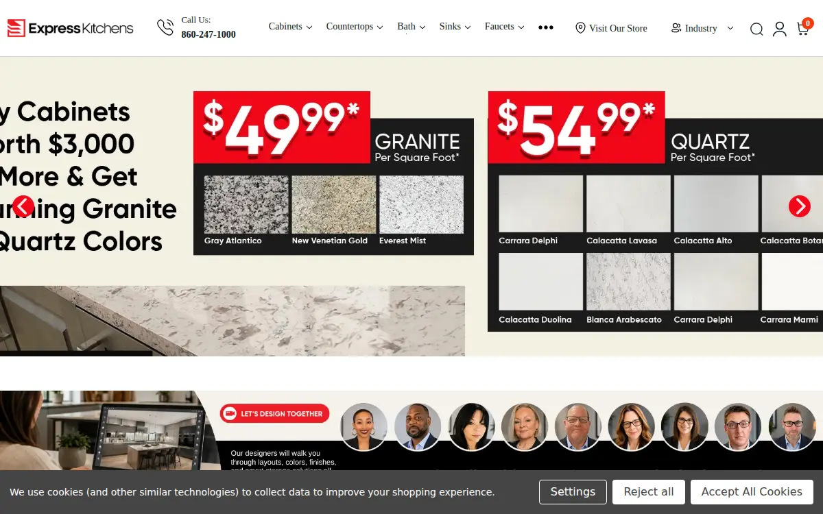 Homepage of Express Kitchens, INC.