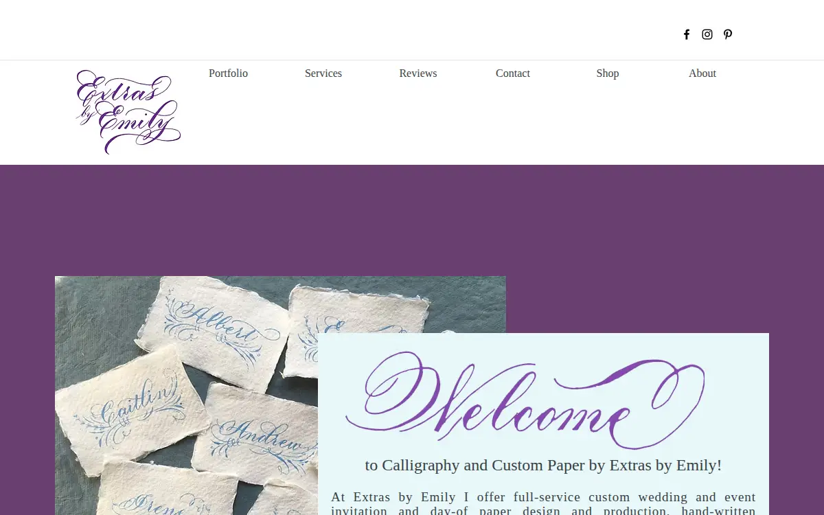 Homepage of Emily Rose Cooper