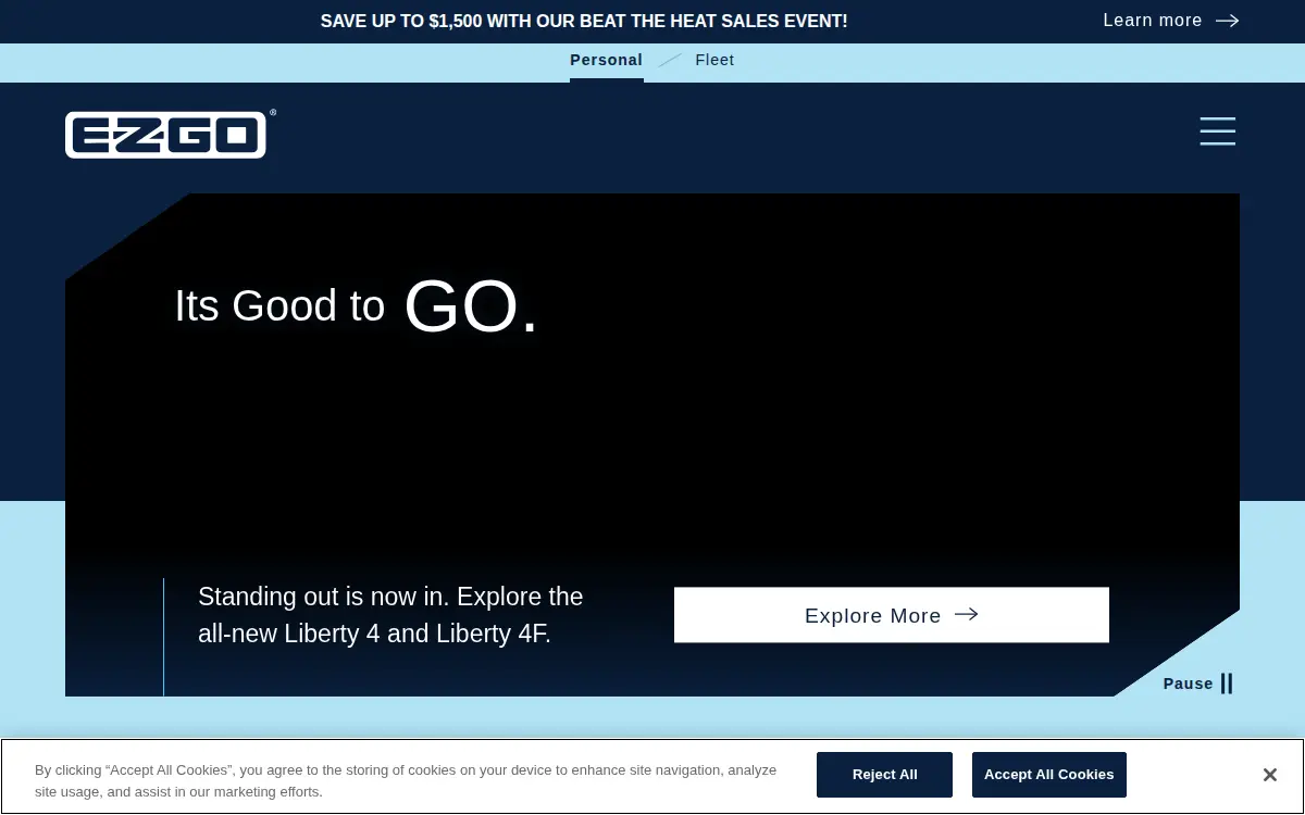 Homepage of Textron E-z-go LLC