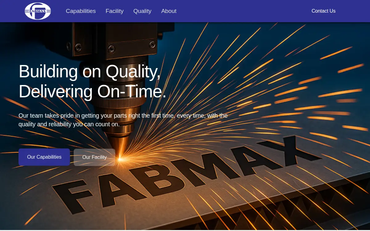 Homepage of Fabmax, LLC.