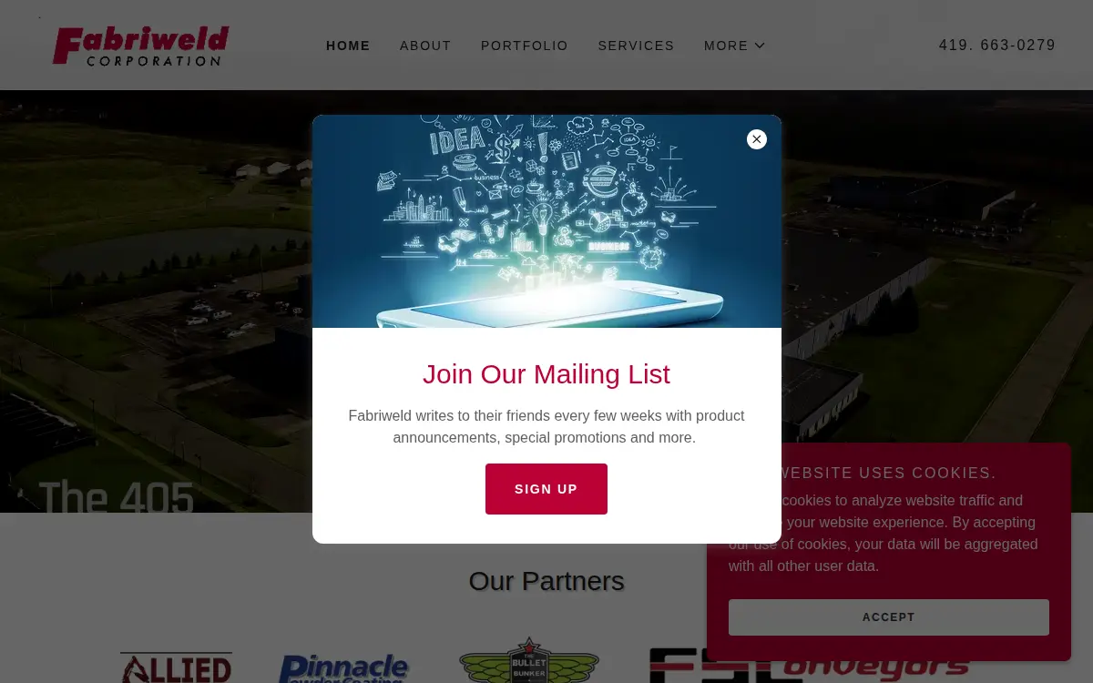 Homepage of Fabriweld CORP
