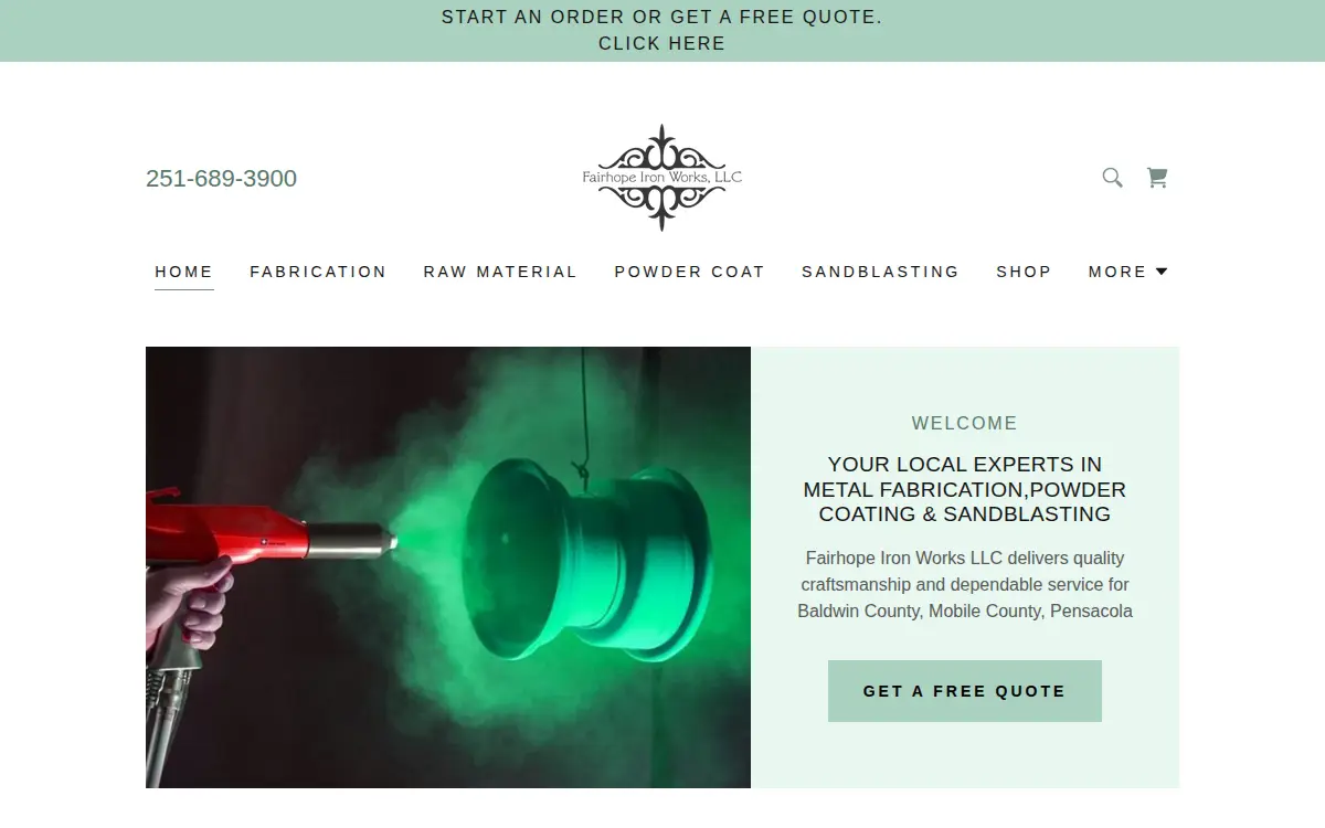 Homepage of Fairhope Iron Works, LLC