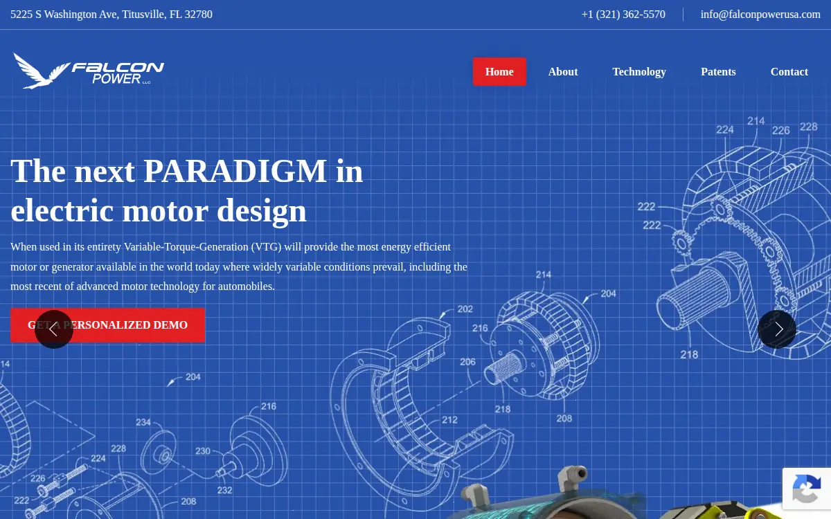 Homepage of Falcon Power, LLC