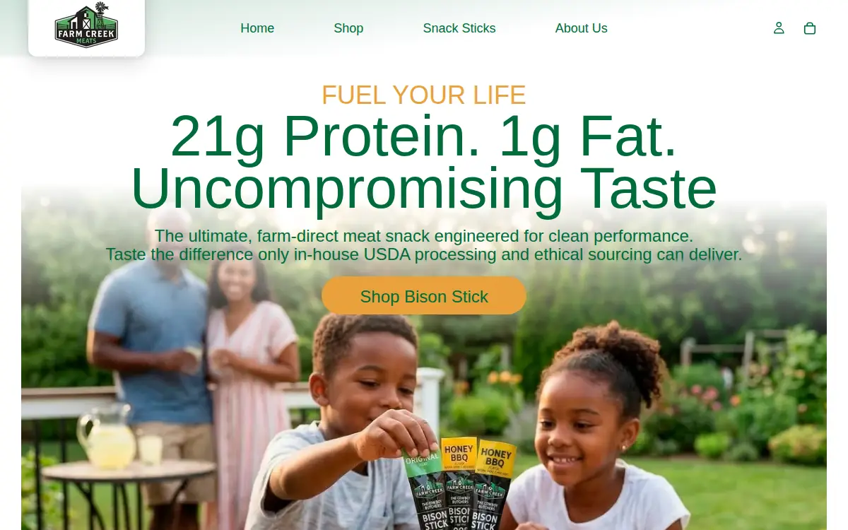 Homepage of Farm Creek Meats LLC
