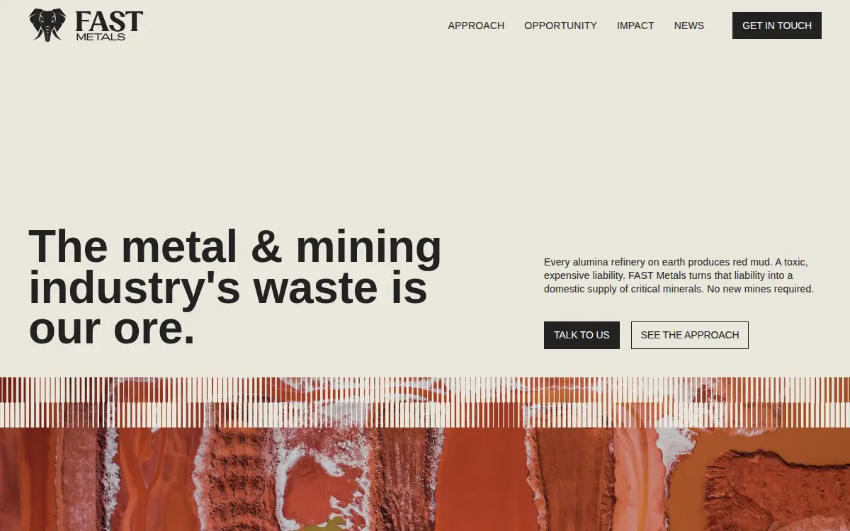 Homepage of Fast Metals, INC.
