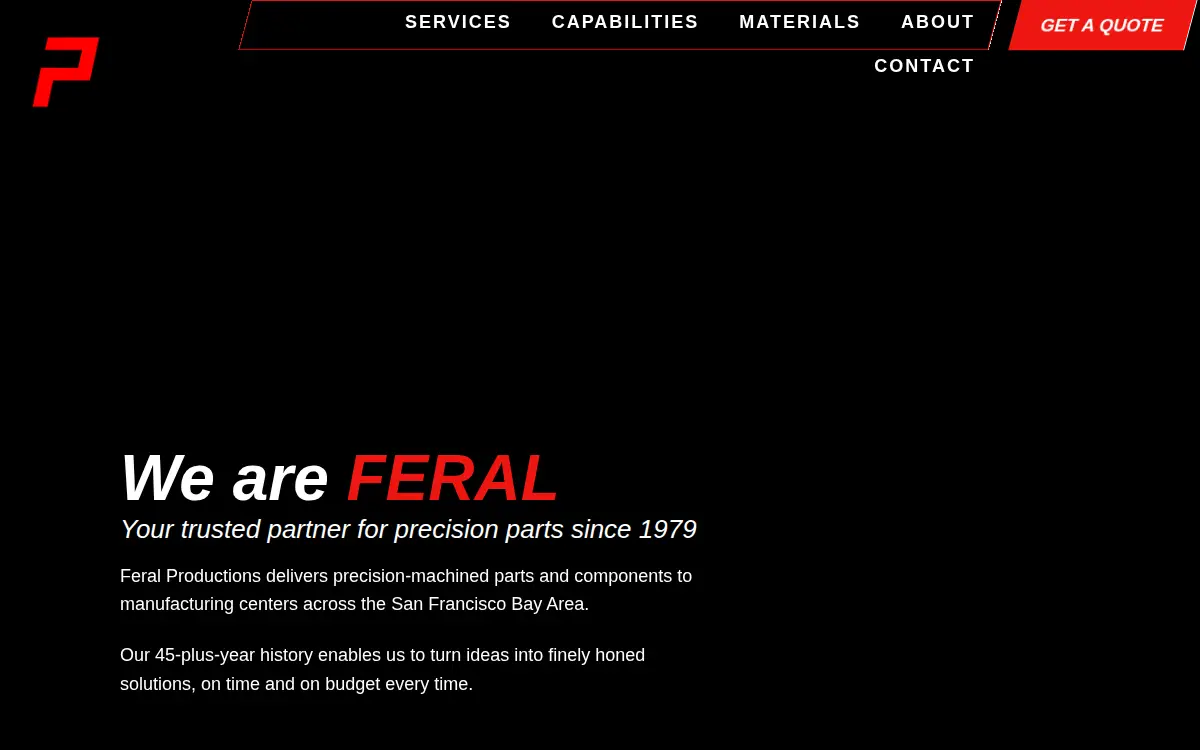 Homepage of Feral Productions LLC