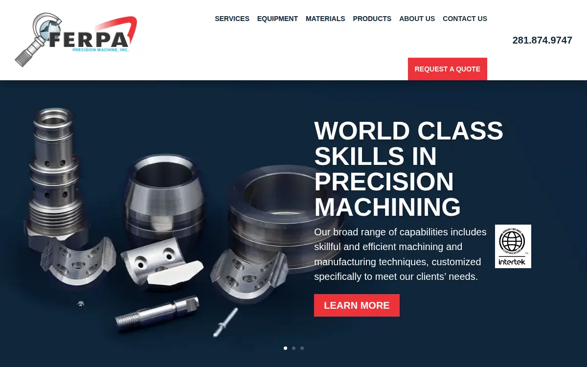 Homepage of Ferpa Precision Machine, INC.