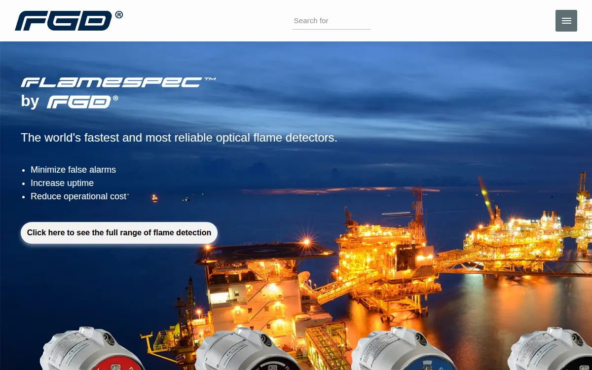 Homepage of Fire & Gas Detection Technologies INC