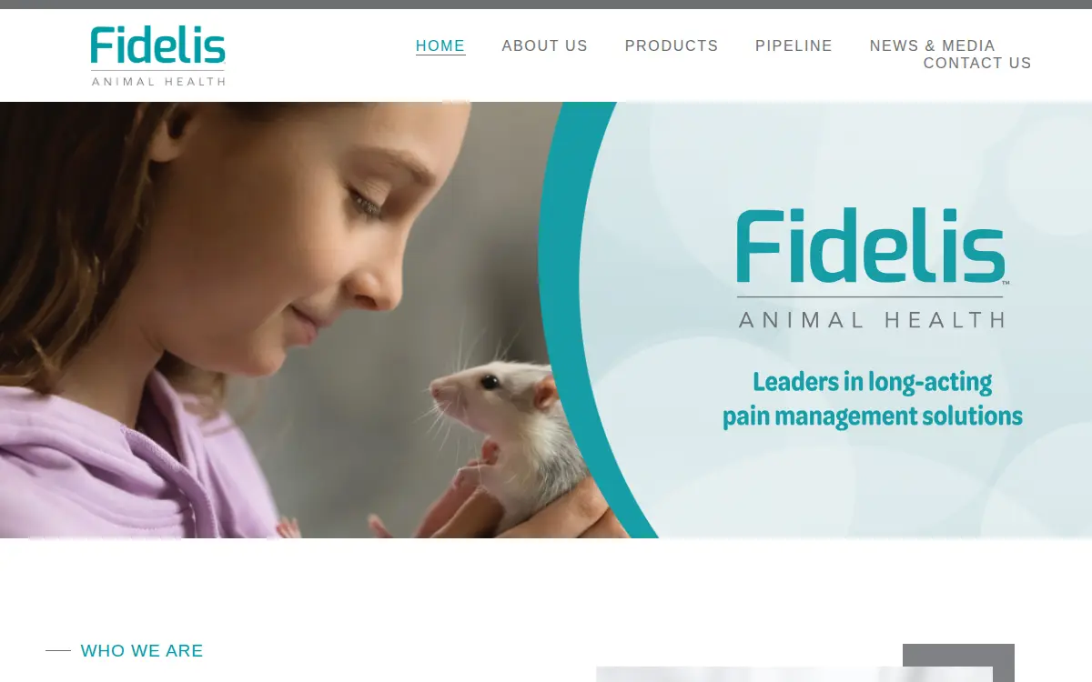 Homepage of Fidelis Animal Health, INC.