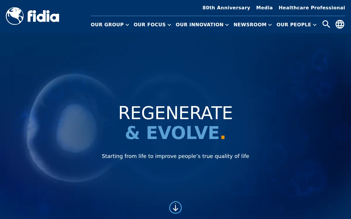 Homepage of Fidia Pharma USA INC