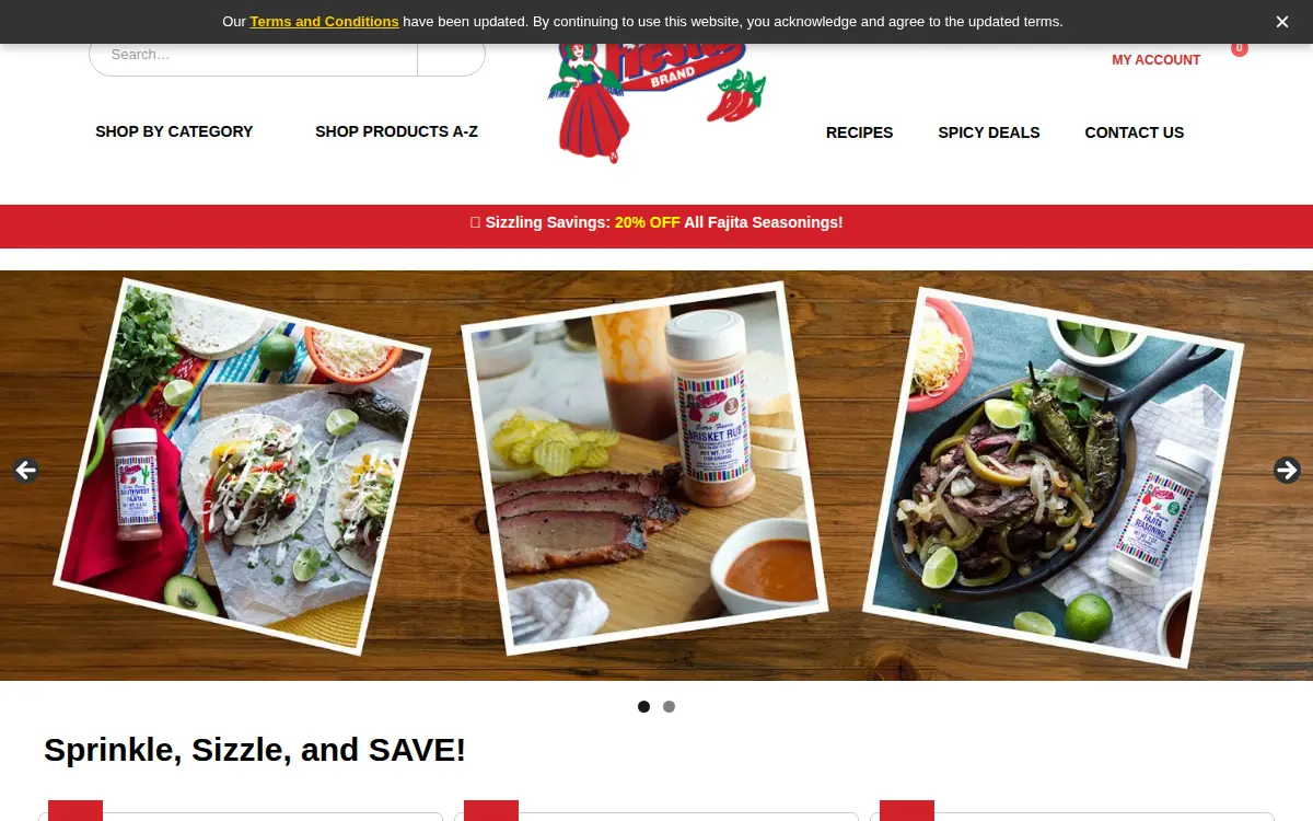 Homepage of Bolner's Fiesta Products, INC.