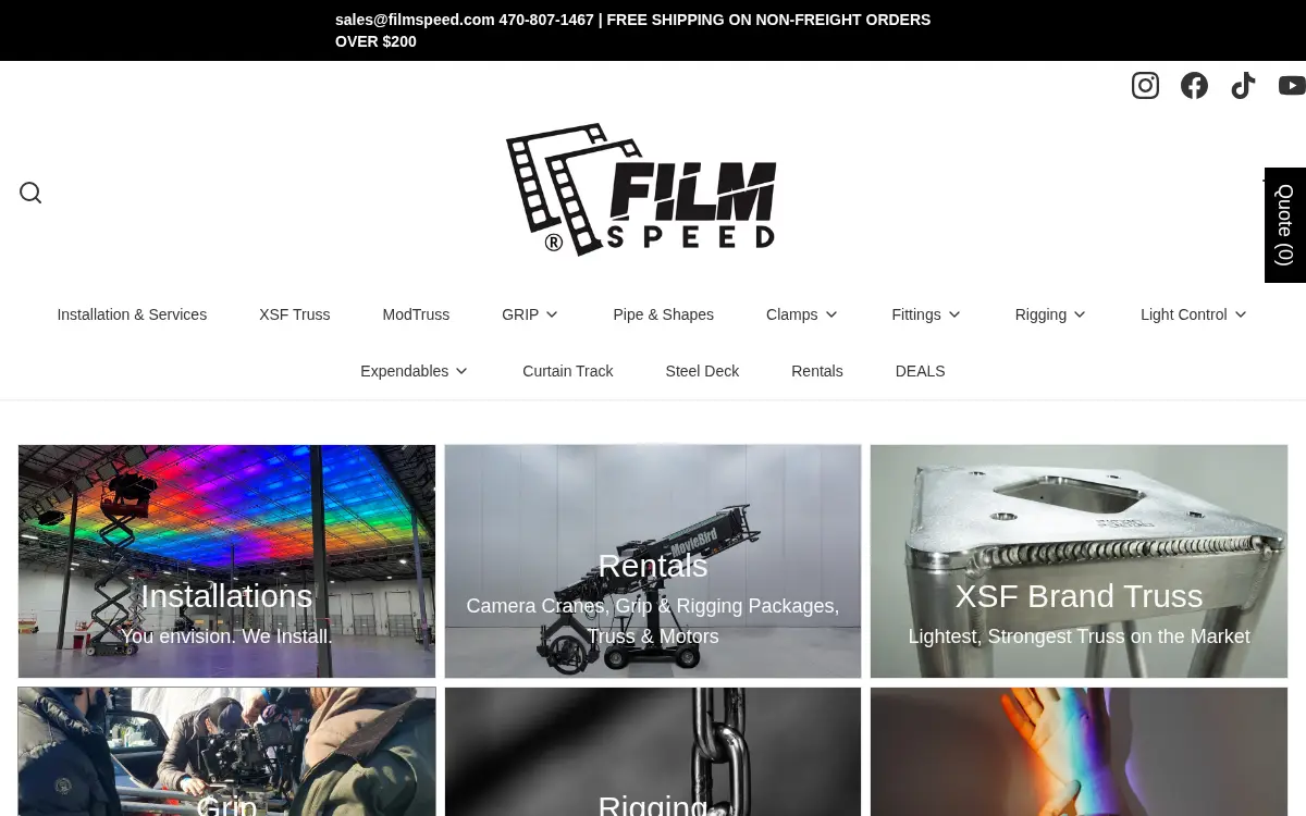 Homepage of Film Speed LLC