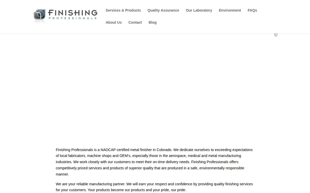 Homepage of Finishing Professionals, LLC