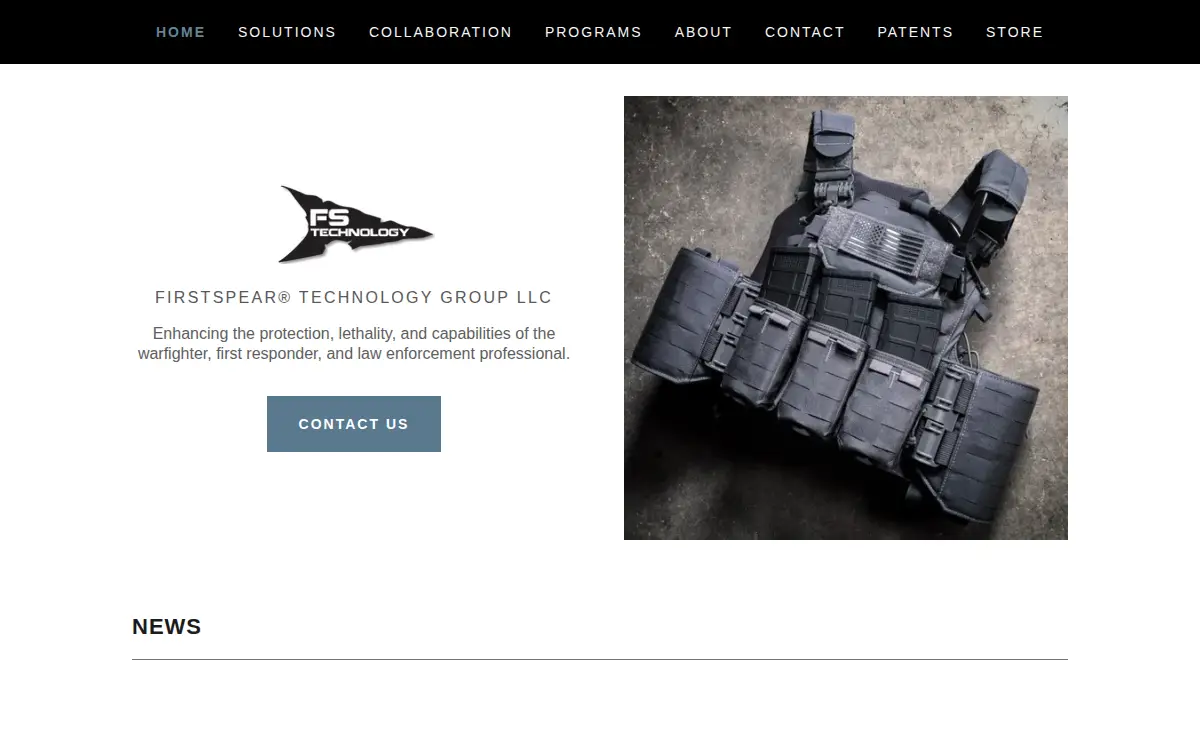 Homepage of Firstspear Technology Group, LLC