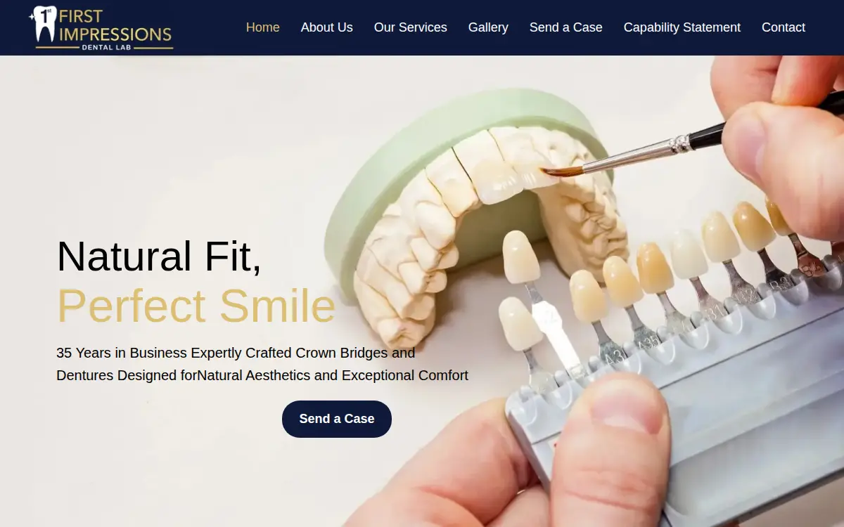 Homepage of A & a Dental Lab, LLC
