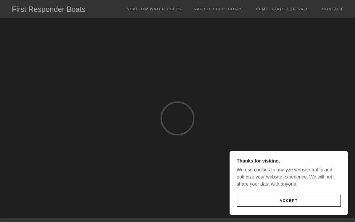 Homepage of First Responder Boats, LLC