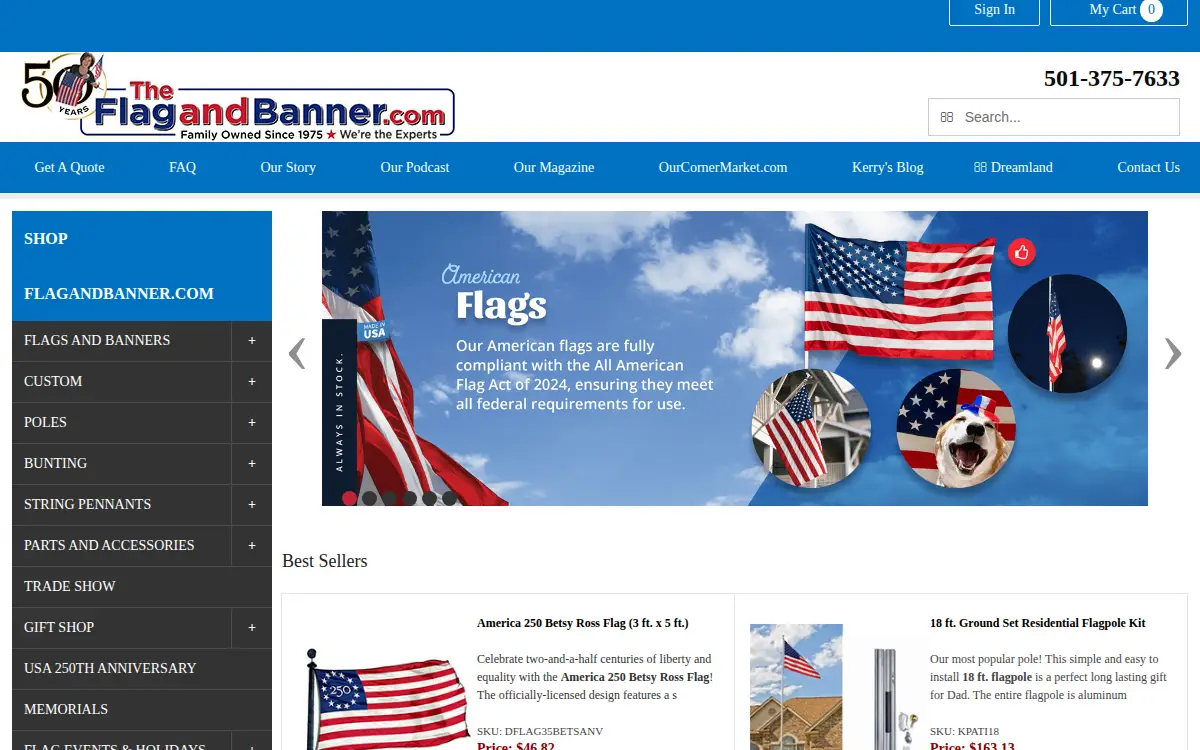 Homepage of Arkansas Flag & Banner INC