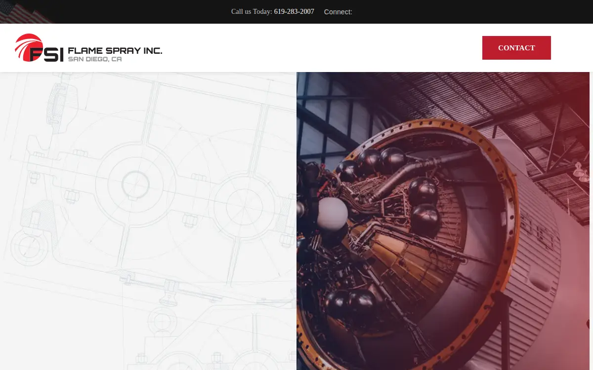 Homepage of Flame-spray, INC