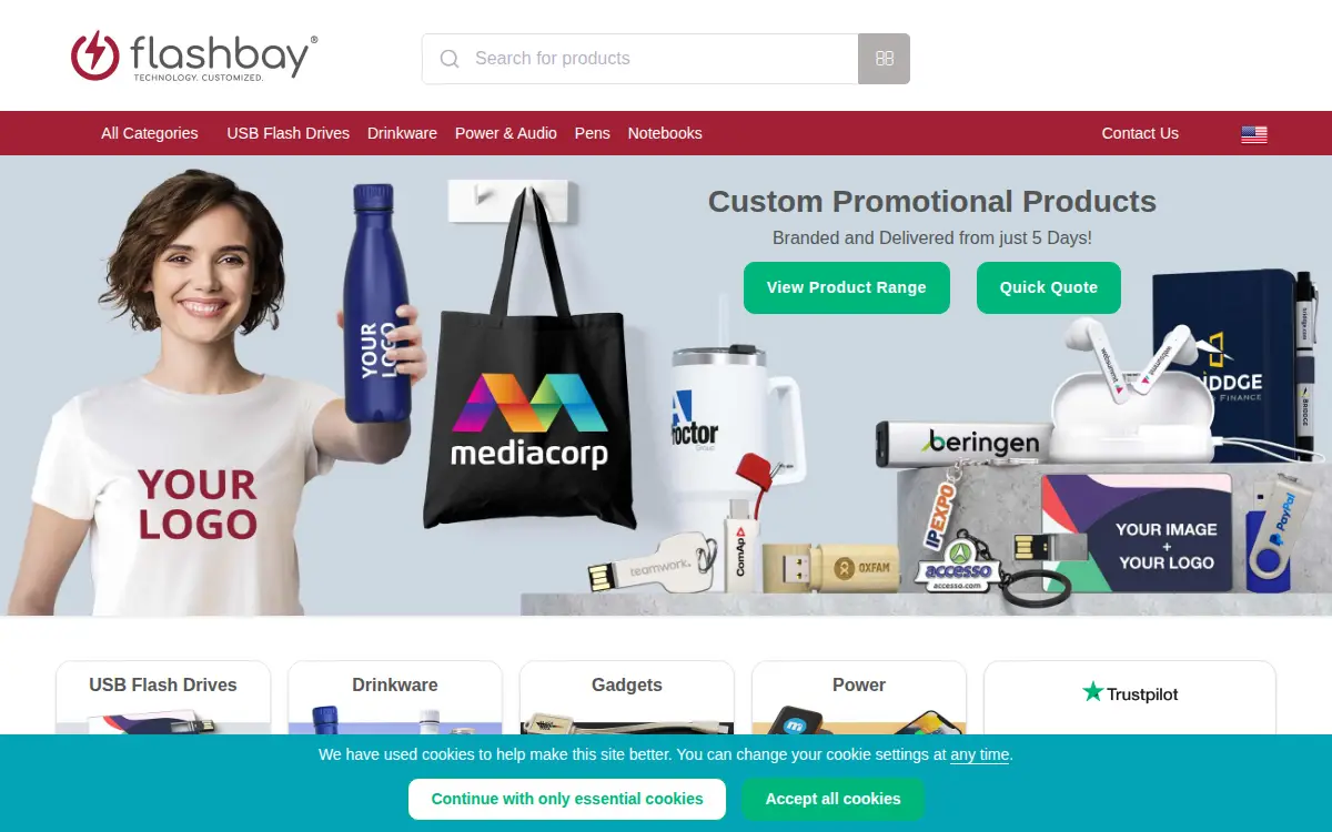 Homepage of Flashbay INC.