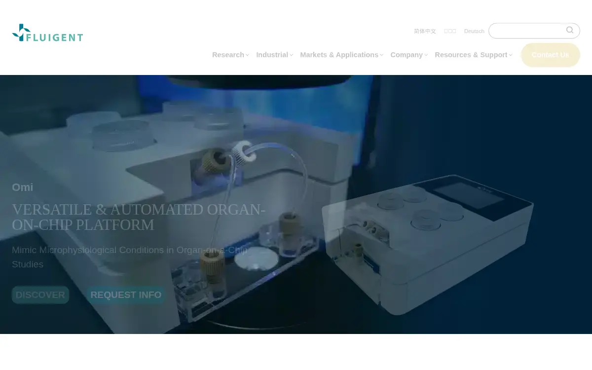 Homepage of Fluigent, INC.