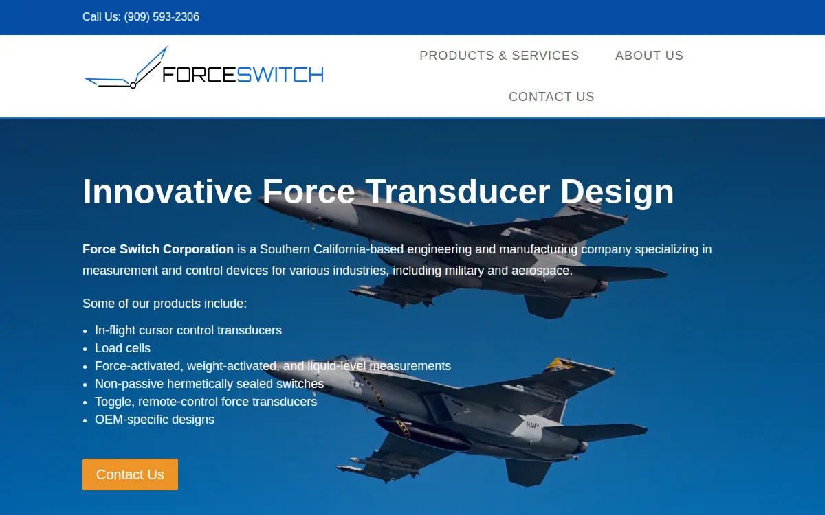 Homepage of Force Switch Corporation