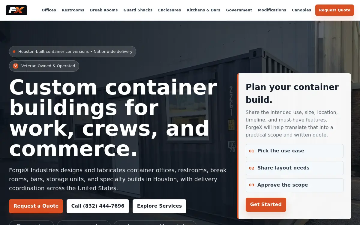 Homepage of Forgex LLC