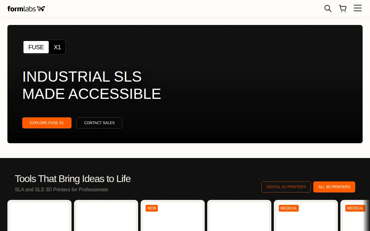 Homepage of Formlabs INC.