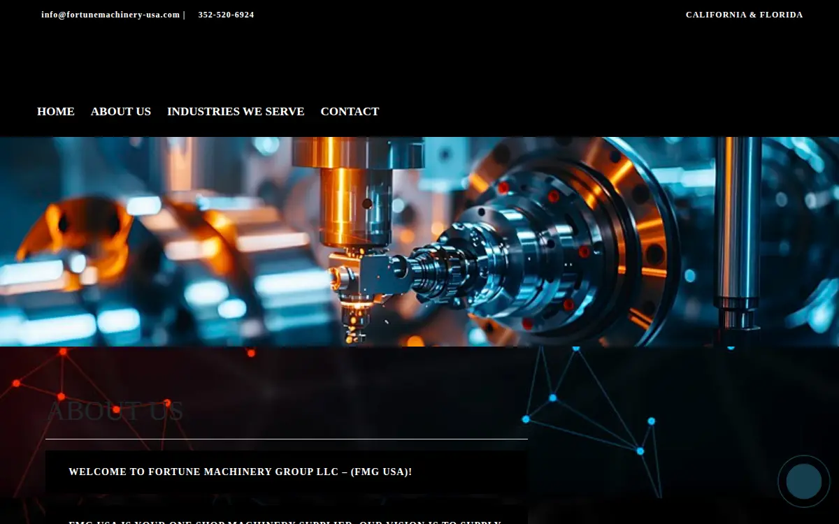 Homepage of Fortune Machinery Group LLC