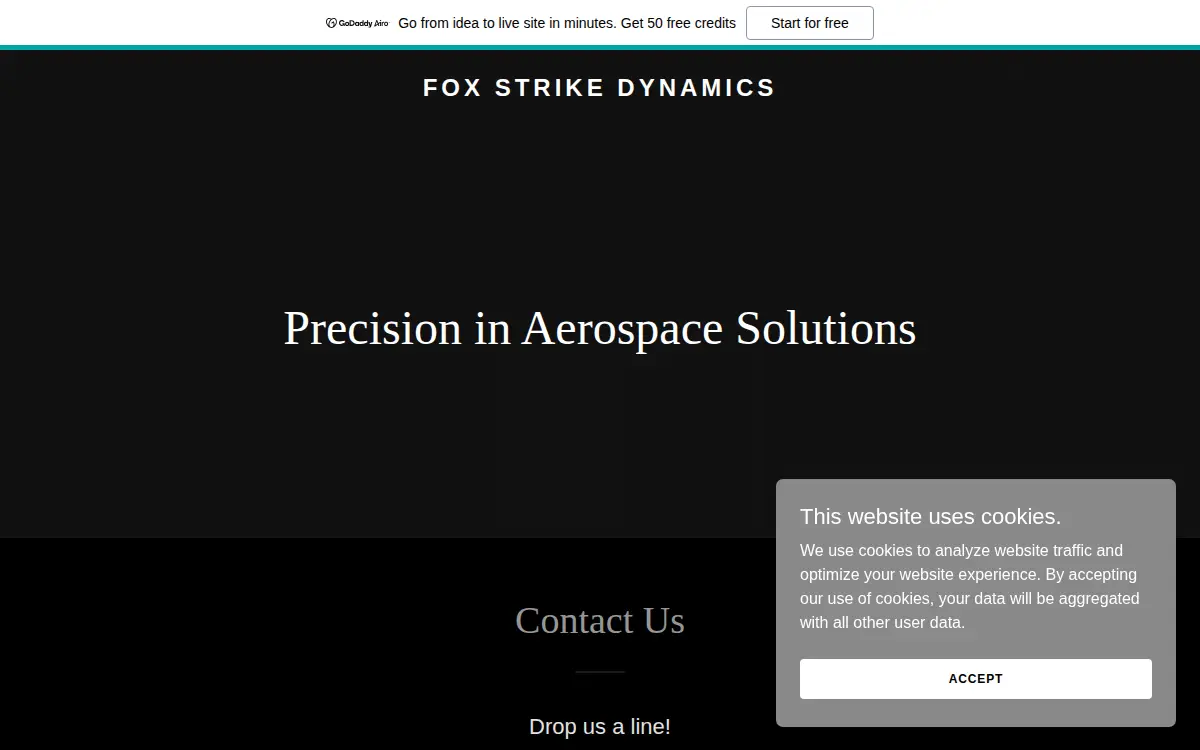Homepage of Foxstrike Dynamics LLC