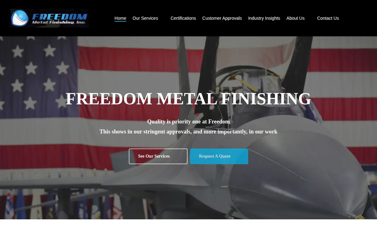 Homepage of Freedom Metal Finishing INC