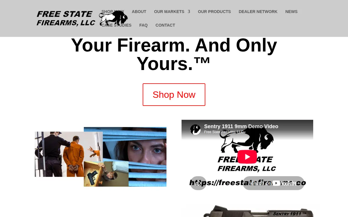 Homepage of Free State Firearms, LLC