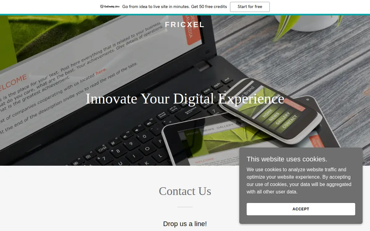 Homepage of Fricxel INC.
