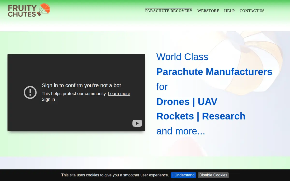 Homepage of Fruity Chutes, INC.