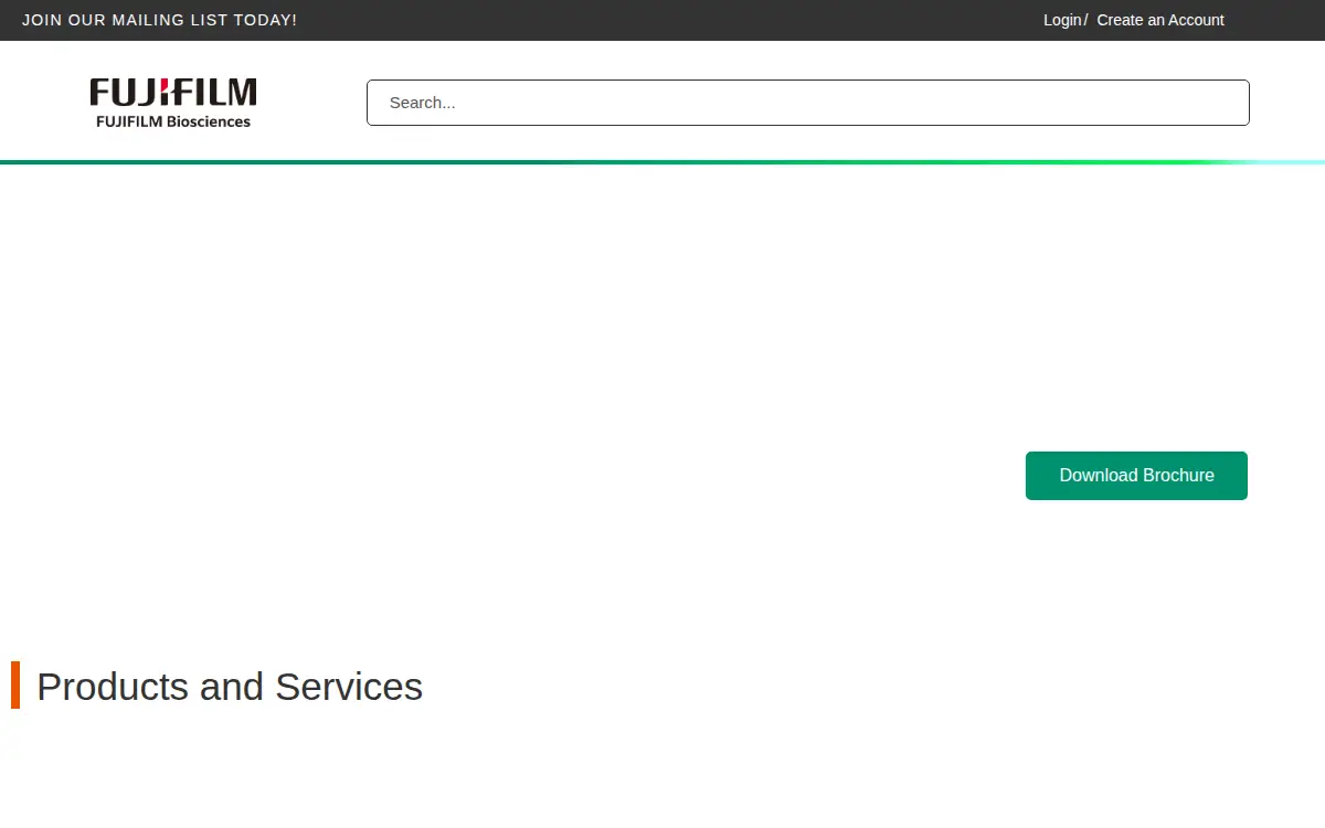 Homepage of Fujifilm Biosciences INC.