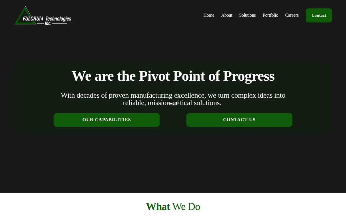 Homepage of Fulcrum Technologies INC