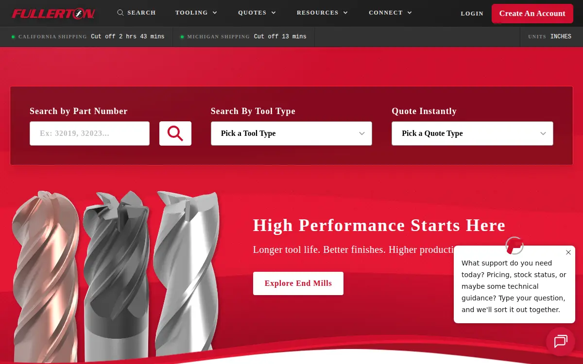 Homepage of Fullerton Tool Company, INC.