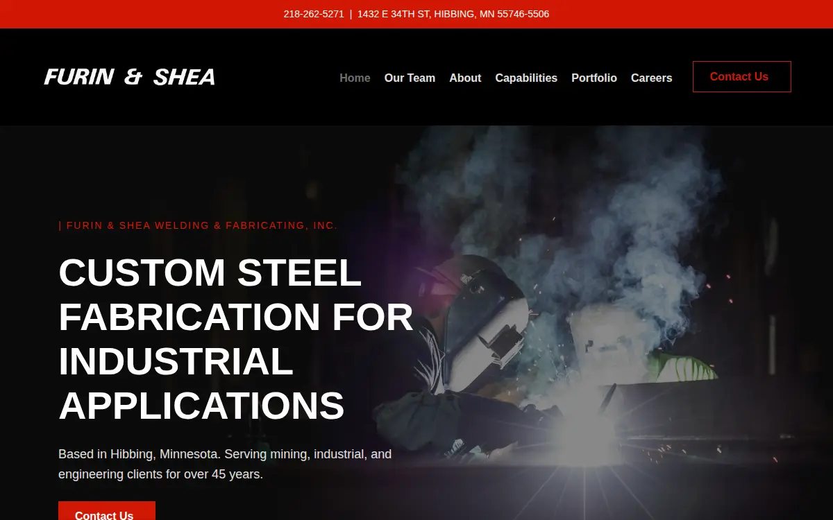 Homepage of Furin & Shea Welding & Fabricating INC.