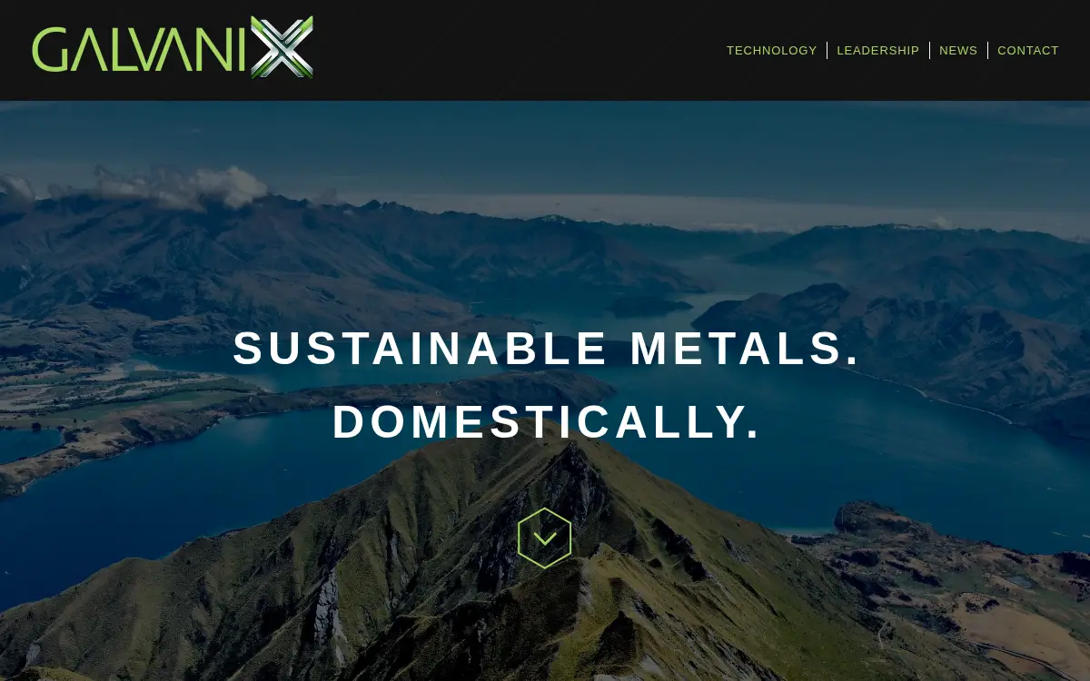 Homepage of Galvanix INC.