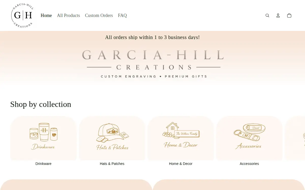 Homepage of Garcia-hill Creations LLC