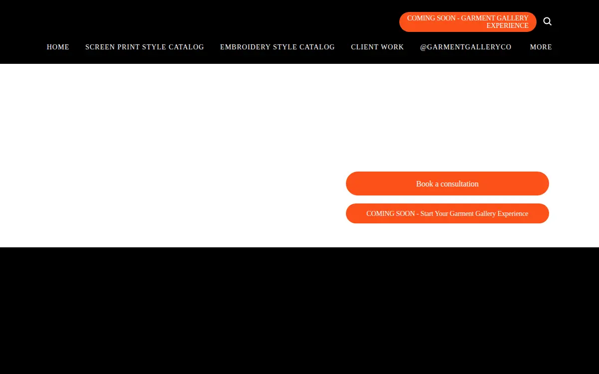 Homepage of Garment Gallery Enterprise LLC