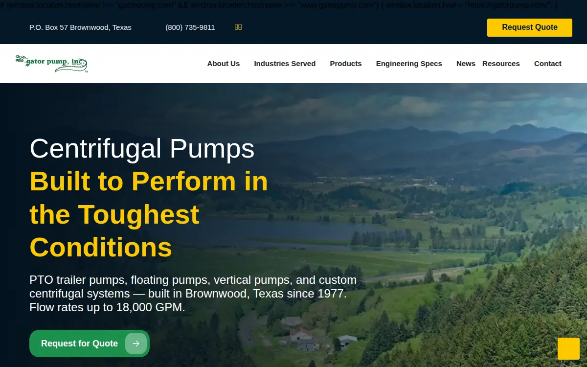 Homepage of Gator Pump INC
